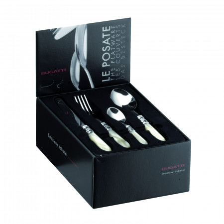 24-pieces Set in Compact box - colour White - finish Marbled