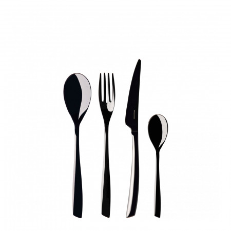 24-pieces Set in Gallery box - colour Black - finish PVD Finishing