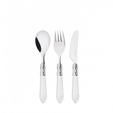 Baby cutlery set ( 3 pcs) - colour White - finish Nacreous