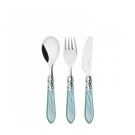 Baby cutlery set ( 3 pcs) - colour Aqua Green - finish Nacreous