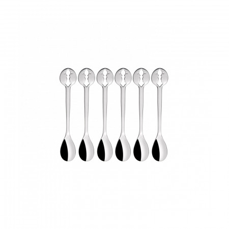 6-pieces Moka Spoons Set in Gift-box. - colour Chromed - finish Shining