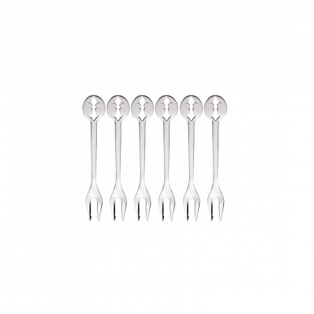 6-pieces Party Small Forks Set in Gift-box. - colour Chromed - finish Shining