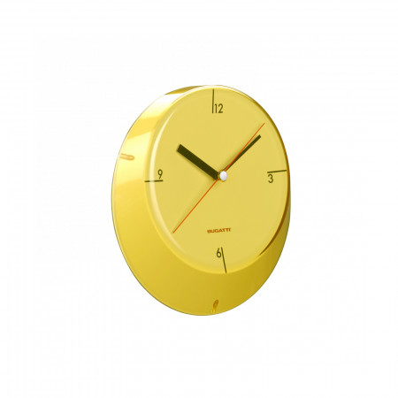 Wall clock - colour Yellow - finish Transparent