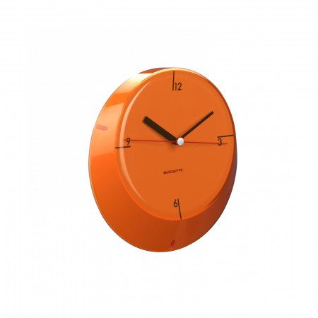Wall clock - colour Orange - finish Transparent