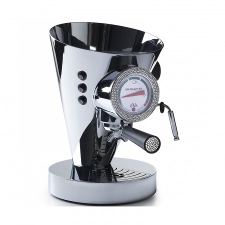 Espresso coffee machine - colour Steel - finish Details of light