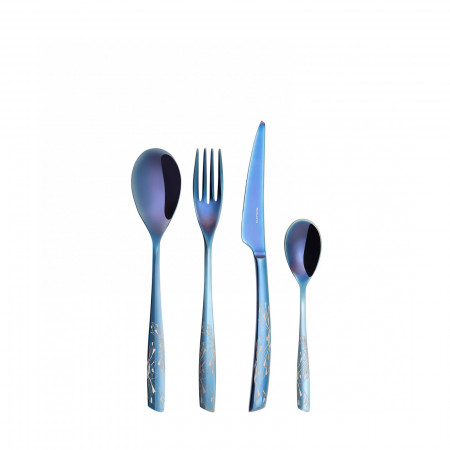 24-pieces Set in Gallery box - colour Blue - finish PVD Finishing