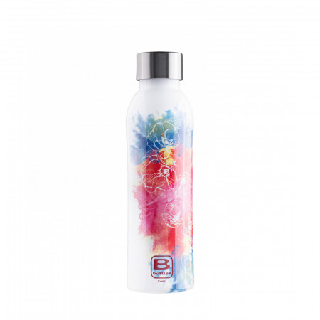 B Bottles TWIN 500 ml - colour Watercolour Red & Blue - finish Decorated