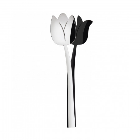 2-pieces Salad Set in Gift-box - colour Steel and Black - finish PVD Finishing