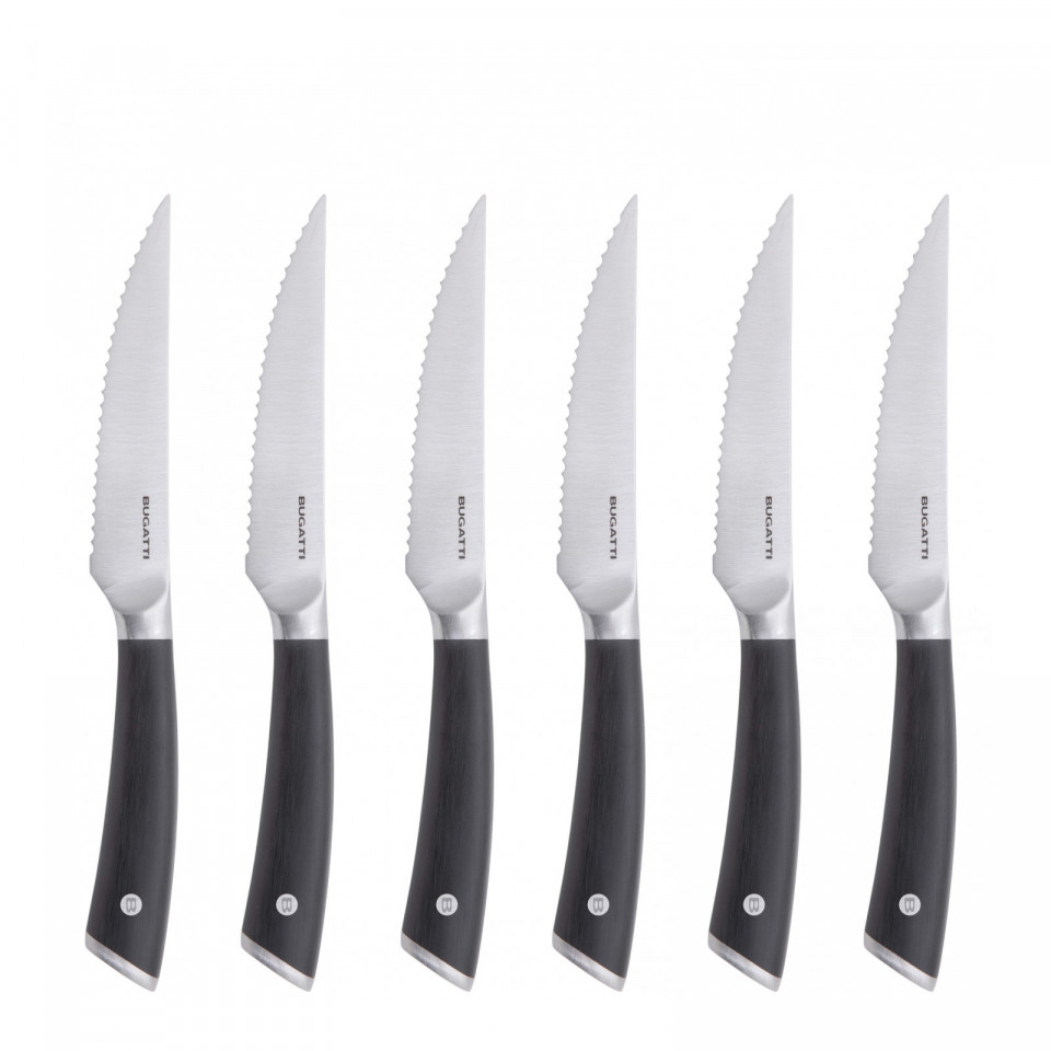 Auberge - 6-pieces steak knives with serrated blade Set in Gift box.