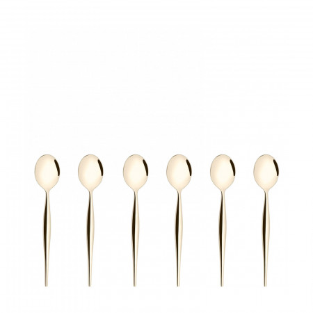6-pieces Coffee Spoons Set in Gift-box - colour Champagne - finish PVD Finishing