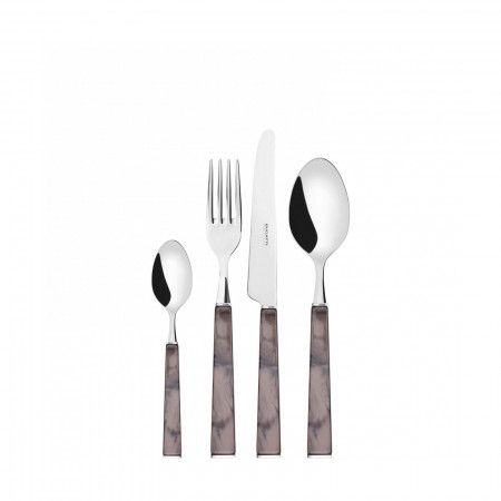 Set 24 pezzi in scatola regalo con finestra - colore Brown - finitura Madreperla