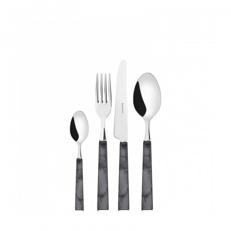Set 24 pezzi in scatola regalo con finestra - colore Nero - finitura Madreperla