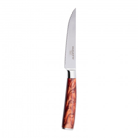 Steak knife with serrated blade - colour Steel - finish Glazed