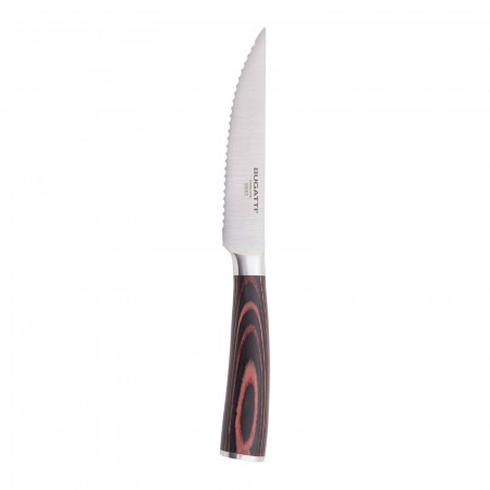 Steak knife with serrated blade - colour Steel - finish Glazed