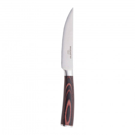 Steak knife with flat blade - colour Steel - finish Glazed