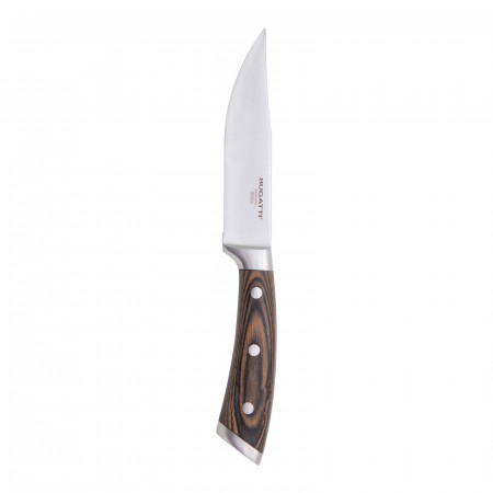 Steak knife with flat blade - colour Steel - finish Glazed