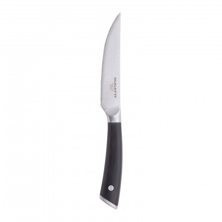 Steak knife with flat blade - colour Steel - finish Glazed