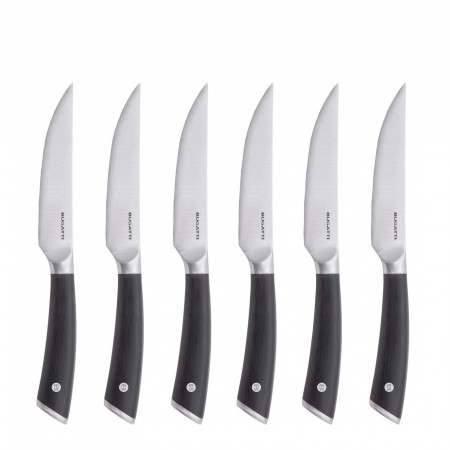 4-pieces steak knives with serrated blade Set in Gift box. - colour Steel - finish Glazed