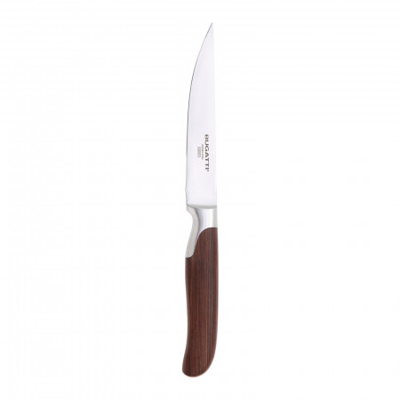 Steak knife with flat blade - colour Steel - finish Glazed