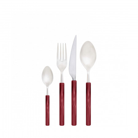 24-pieces Set in Window box - colour Red - finish Matt Nacreous