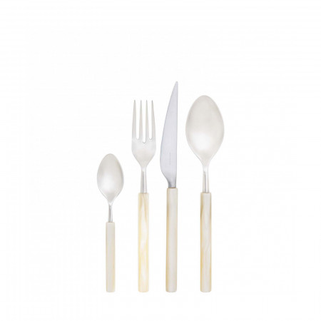 24-pieces Set in Window box - colour Ivory - finish Matt Nacreous