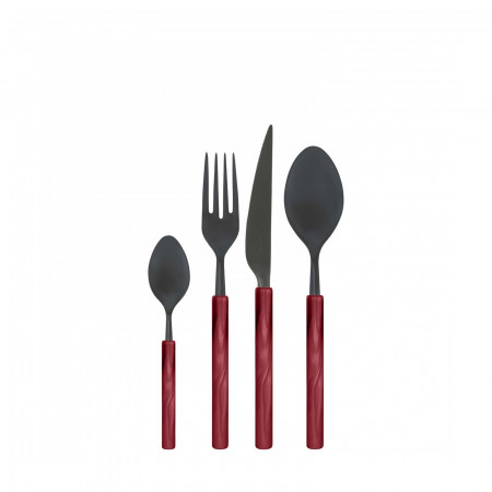 24-pieces Set in Window box - colour Red - finish Matt Nacreous