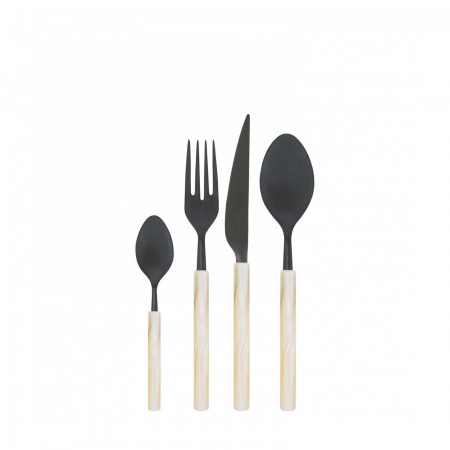 24-pieces Set in Window box - colour Ivory - finish Matt Nacreous