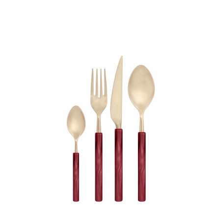 24-pieces Set in Window box - colour Red - finish Matt Nacreous