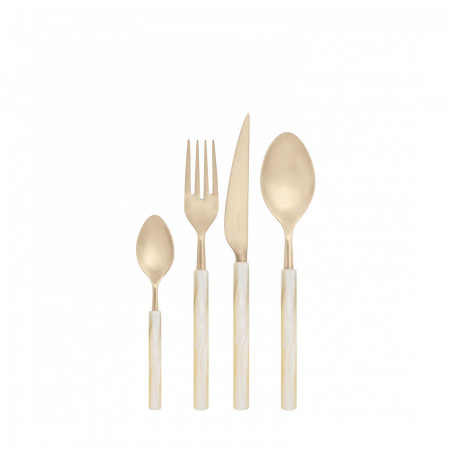 24-pieces Set in Window box - colour Ivory - finish Matt Nacreous