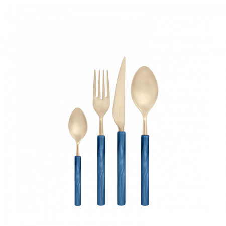 24-pieces Set in Window box - colour Teal Blue - finish Matt Nacreous