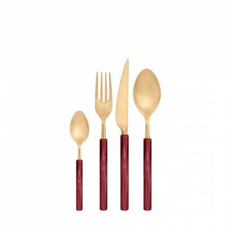 24-pieces Set in Window box - colour Red - finish Matt Nacreous