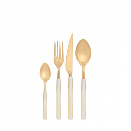 24-pieces Set in Window box - colour Ivory - finish Matt Nacreous