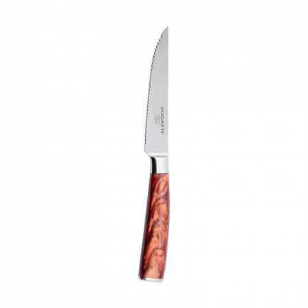 Coltello bistecca con lama seghettata - colore Acciaio - finitura Satinato