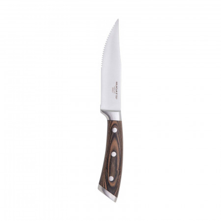 Coltello bistecca con lama seghettata - colore Acciaio - finitura Satinato