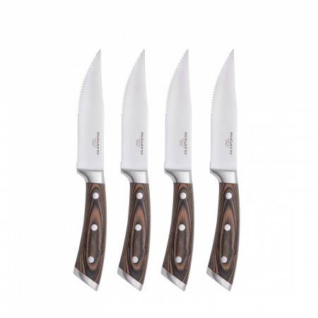 Set 4 coltelli bistecca lama seghettata in scatola regalo - colore Acciaio - finitura Satinato