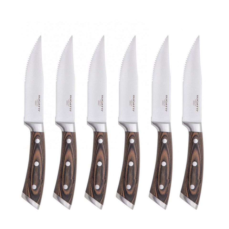 Matahambre - 6-pieces steak knives with serrated blade Set in Gift box.