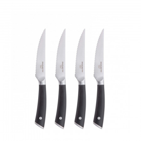Set 4 coltelli bistecca lama seghettata in scatola regalo - colore Acciaio - finitura Satinato