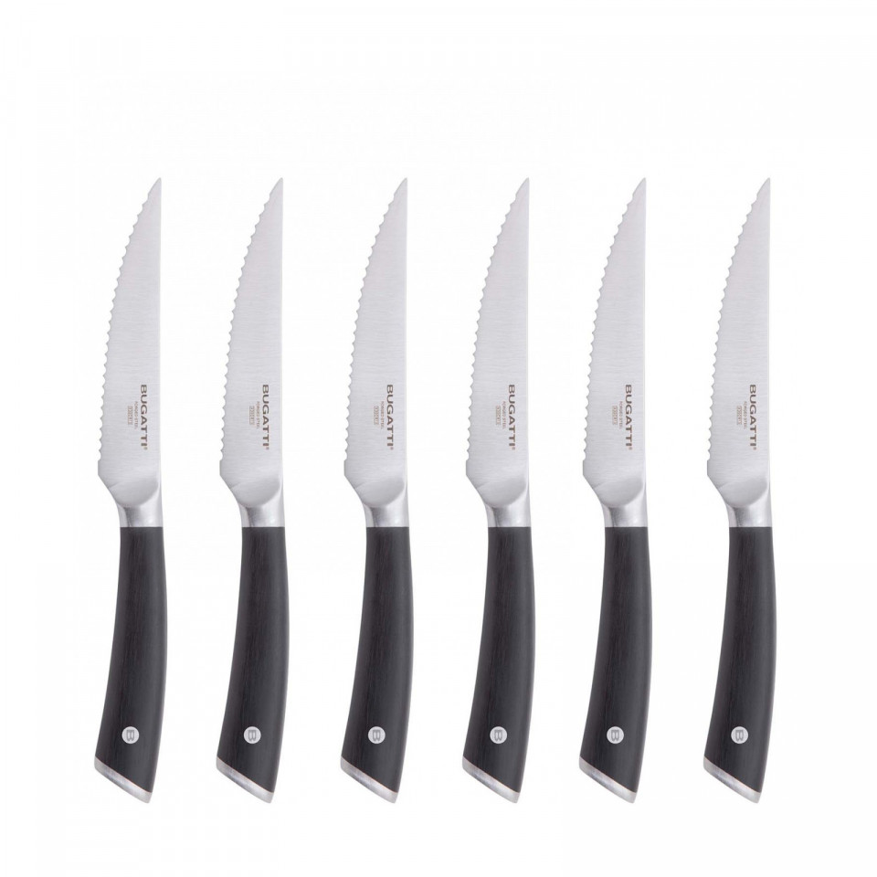 Auberge - 6-pieces steak knives with serrated blade Set in Gift box.