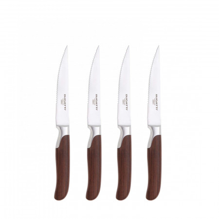 Set 4 coltelli bistecca lama seghettata in scatola regalo - colore Acciaio - finitura Satinato