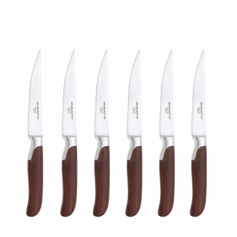 En Cruz Pakka - Set 6 coltelli bistecca lama seghettata in scatola regalo